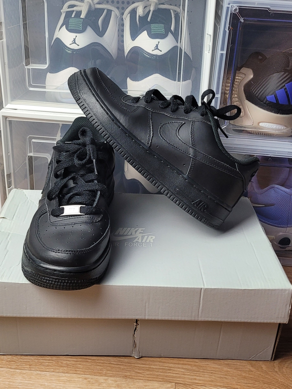 Big Kid's Nike Air Force 1 LE Black/Black (GS) (DH2920 001) - 5.5y